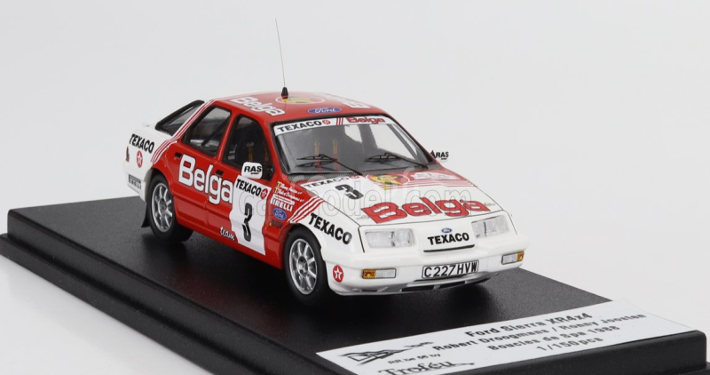 Trofeu Ford england Sierra Xr 4x4 Team Belga N 3 Boucles De Spa 1988 Robert Droogmans - Ronny Joosten 1:43 Červená Bílá