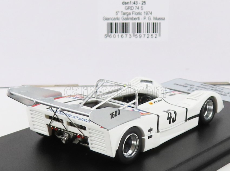 Trofeu GRD S74 N 43 5th Targa Florio 1974 G.galimberti - P.g.mussa 1:43 Bílá