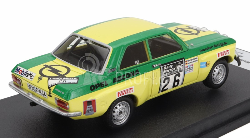 Trofeu Opel Ascona 1.9 Sr (night Version) N 26 Rally Rac Lombard 1973 Walter Rohrl - Jochen Berger 1:43 Zelená Žlutá