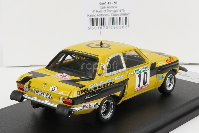 Trofeu Opel Ascona (night Version) N 10 4th Rally Portugal 1975 R.aaltonen - C.billstam 1:43 Žlutá Černá