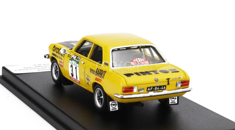 Trofeu Opel Ascona (night Version) N 31 Rally Portugal 1976 Antonio Diegues - Henrique Alegria 1:43 Žlutá Černá