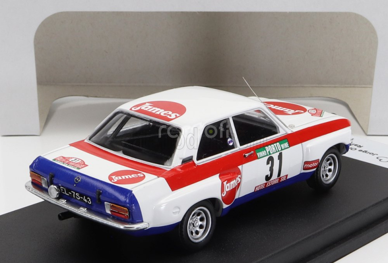 Trofeu Opel Ascona (night Version) N 31 Rally Portugal 1978 J.ortigao - M.sottomayor 1:43 Bílá Červená