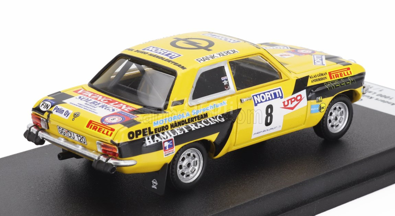 Trofeu Opel Ascona (night Version) N 8 Rally 1000 Lakes 1975 Anders Kullang - Claes-goran Andersson 1:43 Žlutá