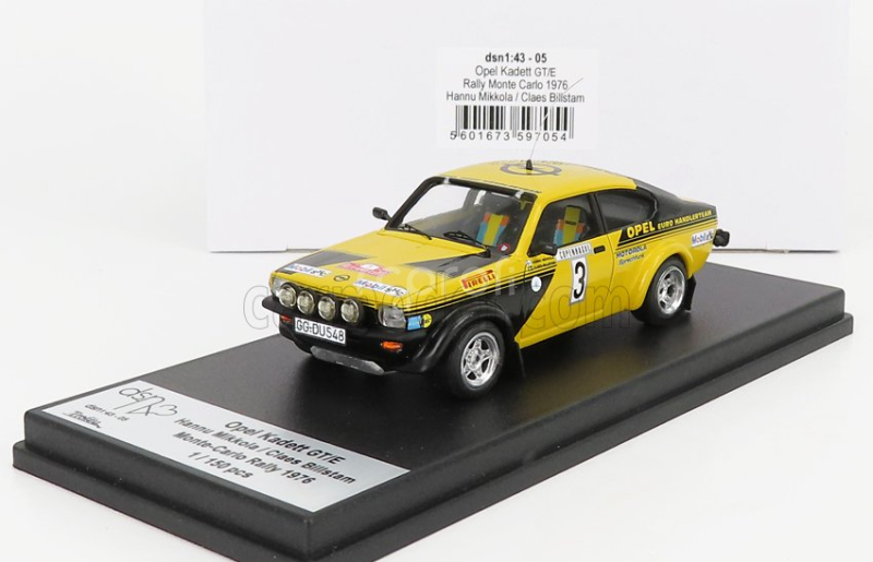 Trofeu Opel Kadett C Gt/e (night Version) N 3 Rally Montecarlo 1976 Hannu Mikkola - Claes Billstam 1:43 Žlutá Černá