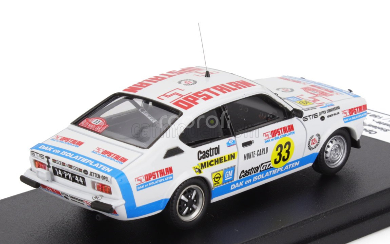 Trofeu Opel Kadett Gt/e (night Version) N 33 Rally Montecarlo 1978 Rob Slotemaker - Andre Jetten 1:43 Bílá Světle Modrá