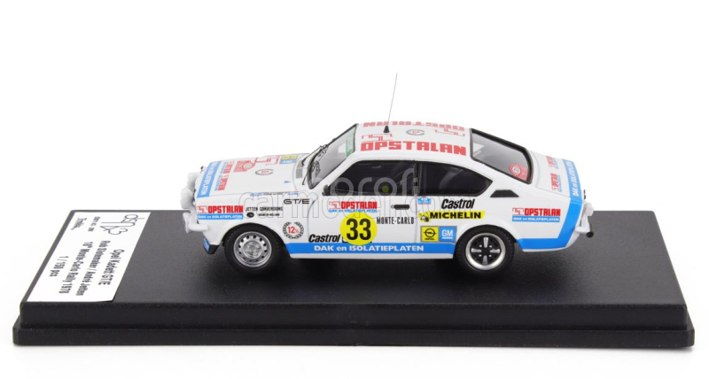 Trofeu Opel Kadett Gt/e (night Version) N 33 Rally Montecarlo 1978 Rob Slotemaker - Andre Jetten 1:43 Bílá Světle Modrá