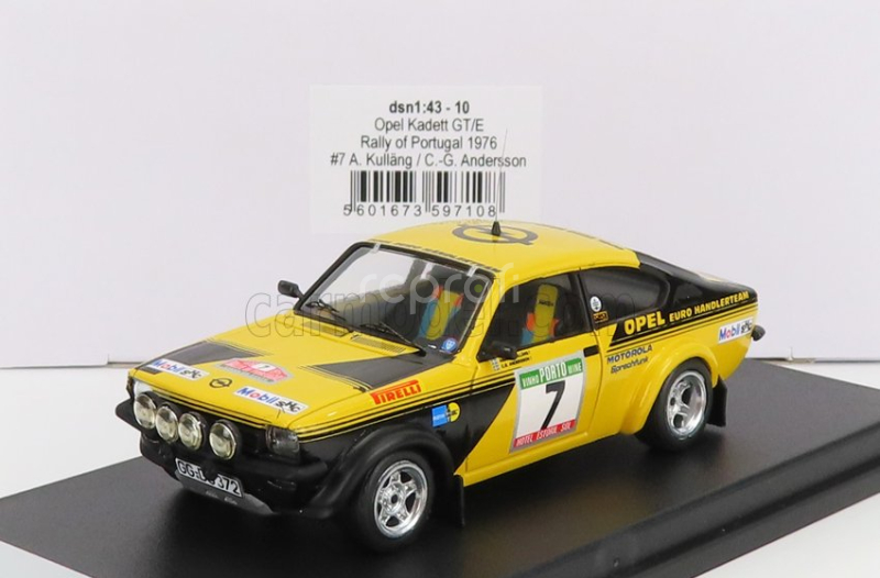 Trofeu Opel Kadett Gt/e (night Version) N 7 Rally Of Portugal 1976 A.kullang - C.g.andersson 1:43 Žlutá Černá