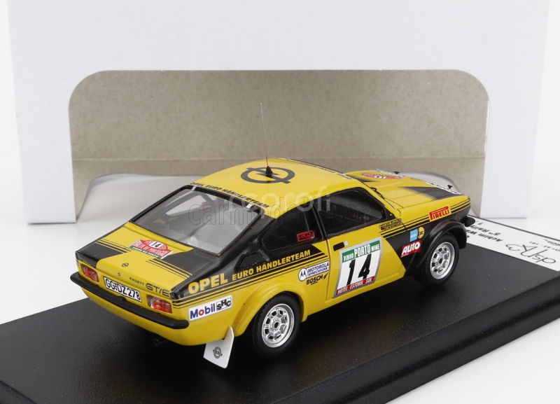 Trofeu Opel Kadett Gte (night Version) N 14 Rally Portugal 1978 Achim Warmbold - Claes Billstam 1:43 Žlutá Černá