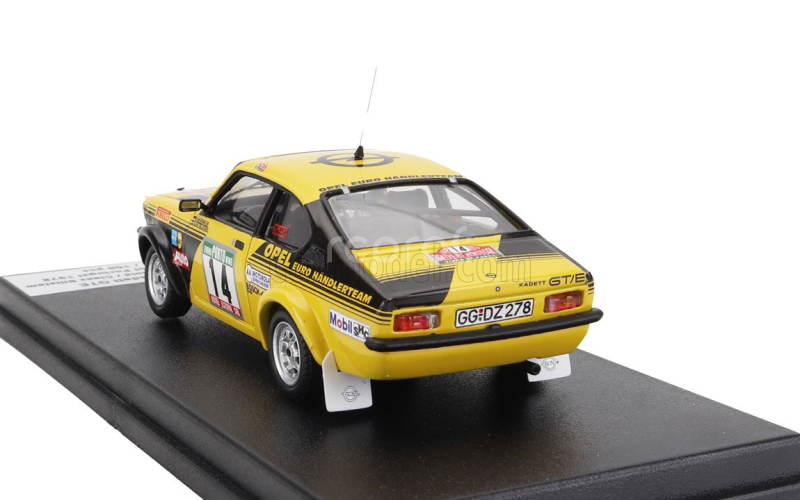 Trofeu Opel Kadett Gte (night Version) N 14 Rally Portugal 1978 Achim Warmbold - Claes Billstam 1:43 Žlutá Černá