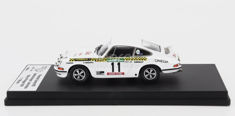 Trofeu Porsche 911 Carrera Rs (night Version) N 11 Rally Portugal 1976 Antonio Borges - Joao Anjos 1:43 Bílá