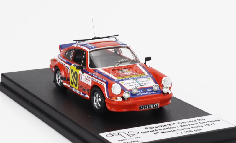 Trofeu Porsche 911 Carrera Rs (night Version) N 39 Rally Montecarlo 1977 Gerard Swaton - Bernard Cordesse 1:43 Orange