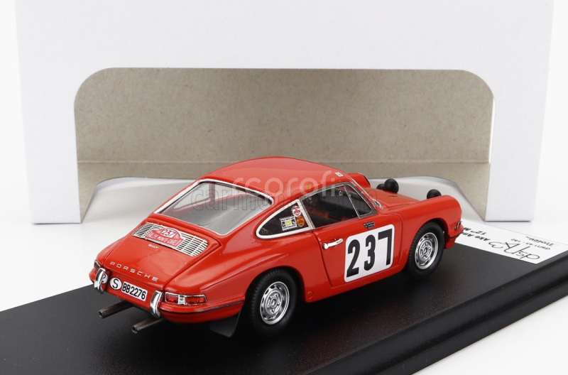 Trofeu Porsche 911 T Coupe N 237 Rally Montecarlo 1968 Ake Andersson - Sven Olof Svedberg 1:43 Orange