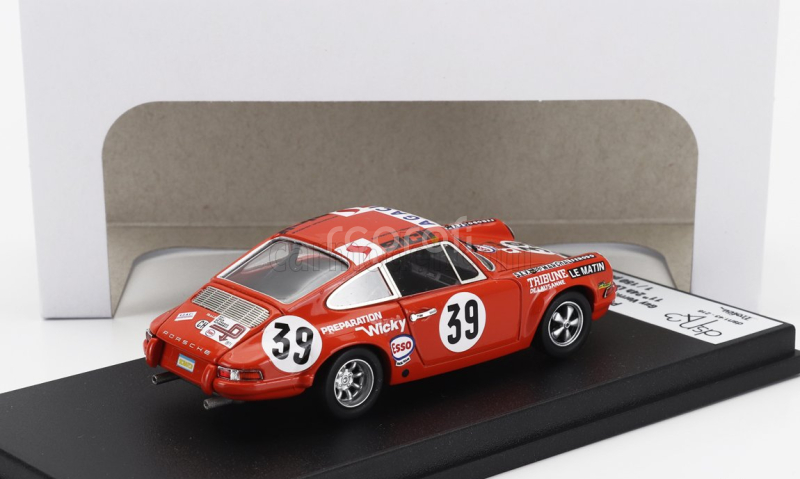 Trofeu Porsche 911s Coupe N 39 11th 24h Le Mans 1971 Guy Verrier - Gerard Foucault 1:43 Orange