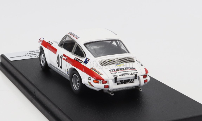 Trofeu Porsche 911s Coupe N 40 24h Le Mans 1971 Jean Egreteaud - Jean Marie Jacquemin 1:43 Bílá Červená