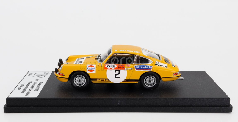 Trofeu Porsche 911s Coupe (night Version) N 2 Winner Rally Swedish 1970 Bjorn Waldegaard - Lars Helmer 1:43 Žlutá