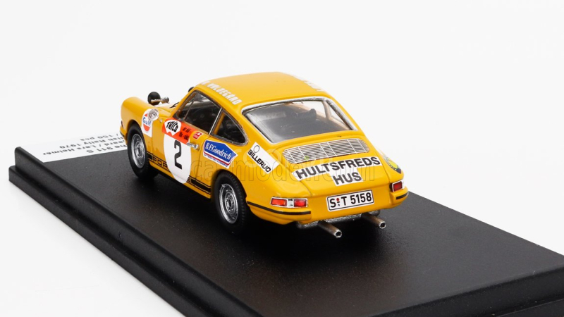 Trofeu Porsche 911s Coupe (night Version) N 2 Winner Rally Swedish 1970 Bjorn Waldegaard - Lars Helmer 1:43 Žlutá