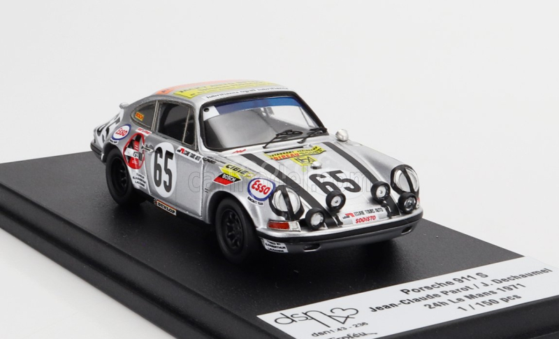 Trofeu Porsche 911s Coupe (night Version) Team Dechaumel N 65  24h Le Mans 1971 Jean Claude Parot - Jacky Dechaumel 1:43 Grey Met Black