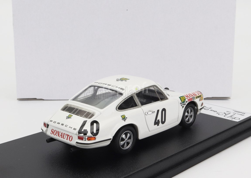 Trofeu Porsche 911s Coupe Team Auguste Veuillet N 40 2nd Gt Class 24h Le Mans 1969 G.chasseuil - C.ballot Lena 1:43 Bílá