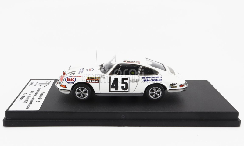 Trofeu Porsche 911s Coupe Team C.laurent N 45 24h Le Mans 1971 Claude Laurent - Jacques Marche 1:43 Bílá Červená