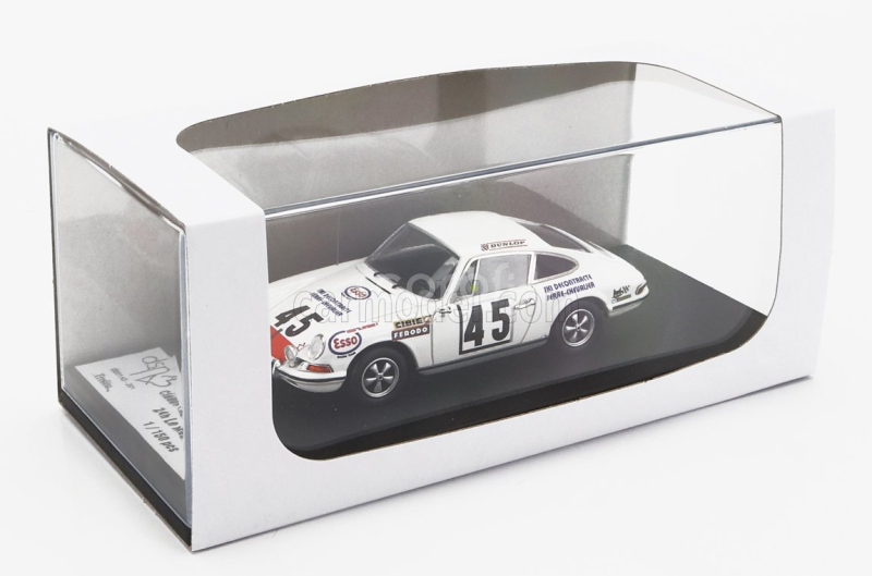 Trofeu Porsche 911s Coupe Team C.laurent N 45 24h Le Mans 1971 Claude Laurent - Jacques Marche 1:43 Bílá Červená