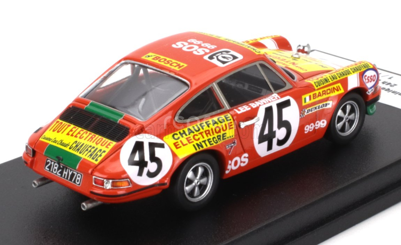 Trofeu Porsche 911s Coupe Team Touroul N 45 24h Le Mans 1972 Dominique Bardini - Fernand Saropoulos (lee Banner) 1:43 Oranžová Zelená