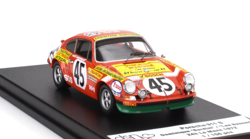 Trofeu Porsche 911s Coupe Team Touroul N 45 24h Le Mans 1972 Dominique Bardini - Fernand Saropoulos (lee Banner) 1:43 Oranžová Zelená