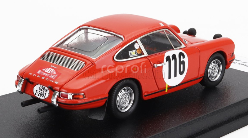 Trofeu Porsche 911t Coupe (night Version) N 116 2nd Rally Montecarlo 1968 P.toivonen - M.tiukkanen - 1:43 Orange