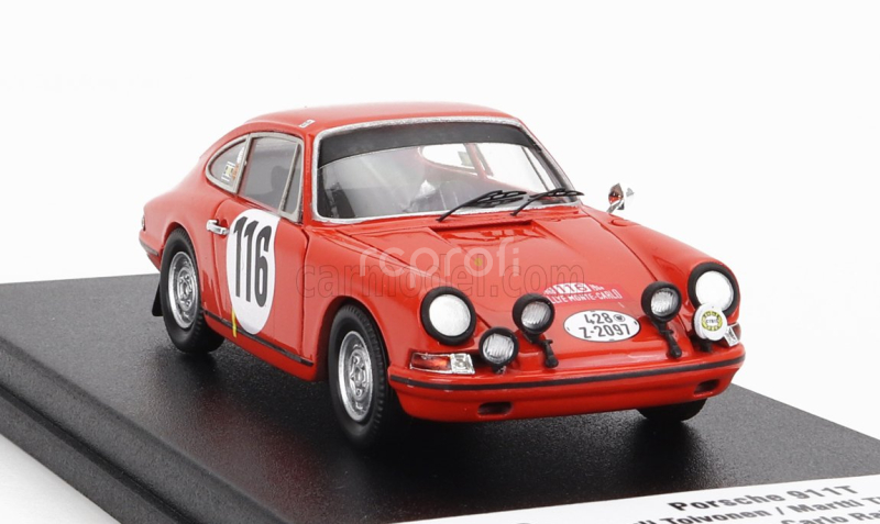 Trofeu Porsche 911t Coupe (night Version) N 116 2nd Rally Montecarlo 1968 P.toivonen - M.tiukkanen - 1:43 Orange