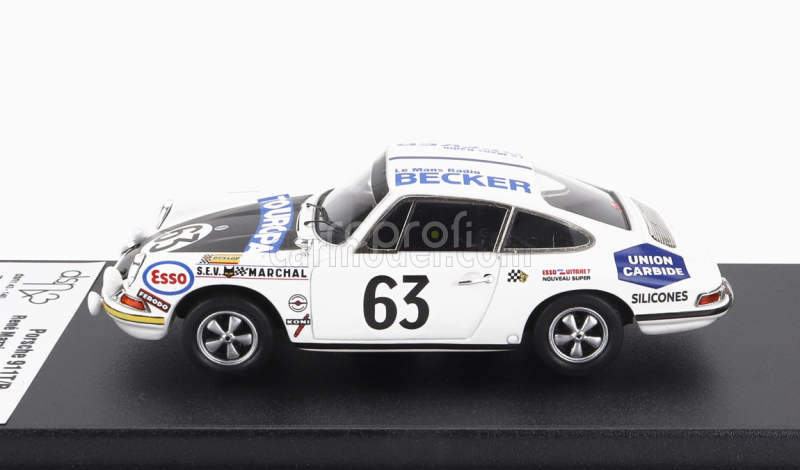 Trofeu Porsche 911t Coupe Team Marcel Martin N 63 24h Le Mans 1969 Rene Mazzia - Pierre Mauroy 1:43 Bílá Černá