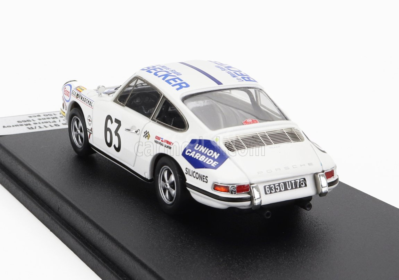 Trofeu Porsche 911t Coupe Team Marcel Martin N 63 24h Le Mans 1969 Rene Mazzia - Pierre Mauroy 1:43 Bílá Černá