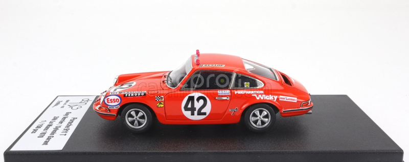 Trofeu Porsche 911t Coupe Team Wicky Racing N 42 24h Le Mans 1970 Guy Verrier - Sylvain Garant 1:43 Orange