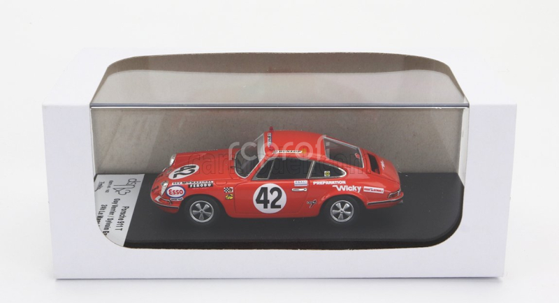 Trofeu Porsche 911t Coupe Team Wicky Racing N 42 24h Le Mans 1970 Guy Verrier - Sylvain Garant 1:43 Orange