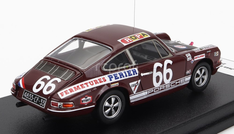 Trofeu Porsche 911t Team Egreteaud N 66 24h Le Mans 1969 J.egreteaud - R.lopez 1:43 Bordeaux Black