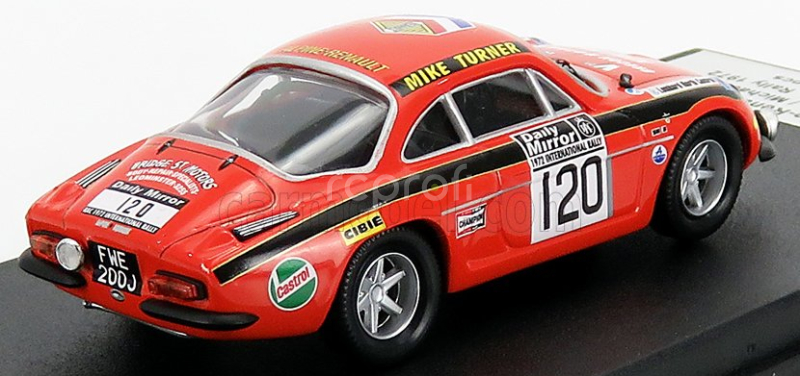 Trofeu Renault A110 Alpine N 120 Rally Rac Lombard 1972 J.price - M.turner 1:43 Oranžová Černá