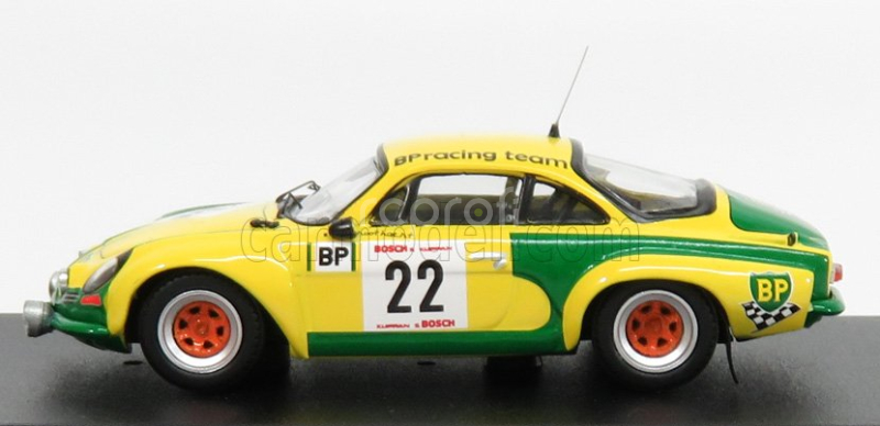 Trofeu Renault A110 Alpine N 22 Rally Ypres 1976 F.roothaert - E.nijs 1:43 Žlutá Zelená