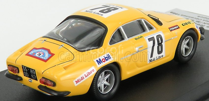 Trofeu Renault A110 Alpine N 78 Rally Criterium Des Cevennes 1969 B.wollek - M.grandrive 1:43 Žlutá