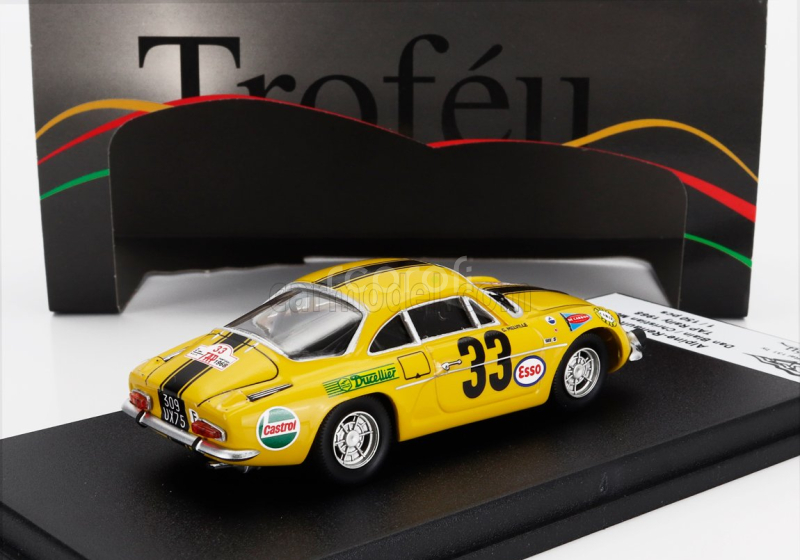 Trofeu Renault A110 Alpine (night Version) N 3 Rally Tap 1968 Dan Blain - Christian Melville 1:43 Žlutá Černá