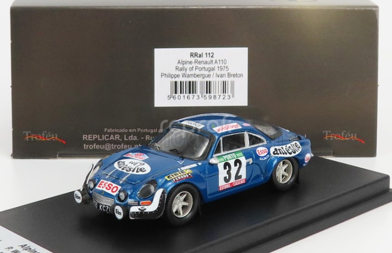 Trofeu Renault Alpine A110 1600s N 32 Rally Of Portugal 1975 P.wambergue - I.breton 1:43 Blue Met