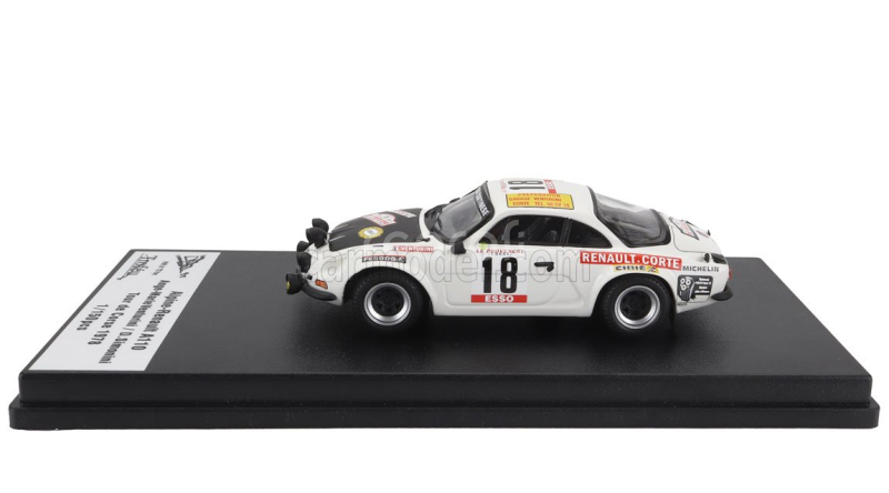 Trofeu Renault Alpine A110 (night Version) N 18 Rally Tour De Corse 1978 Ange Marie Venturini - Dominique Simonini 1:43 Bílá Černá