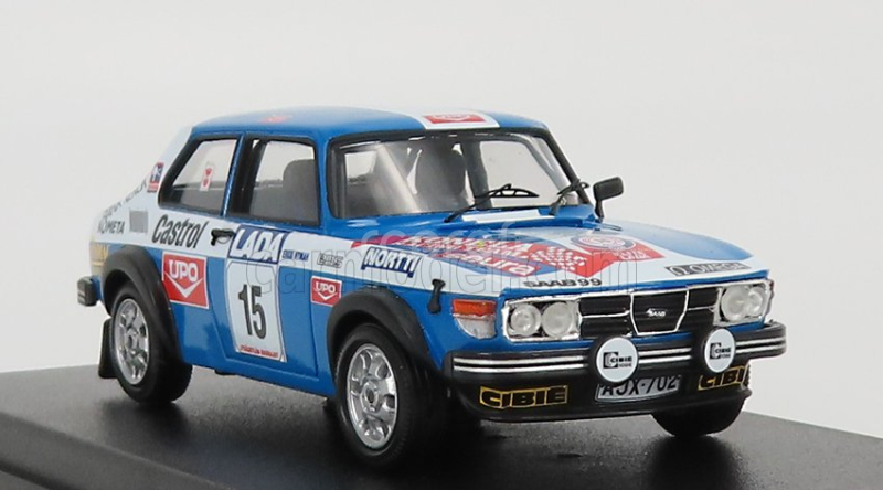 Trofeu Saab 99 Team Konela Racing N 15 Rally 1000 Lakes 1977 T.rainio - E.nyman 1:43 Modrá Bílá