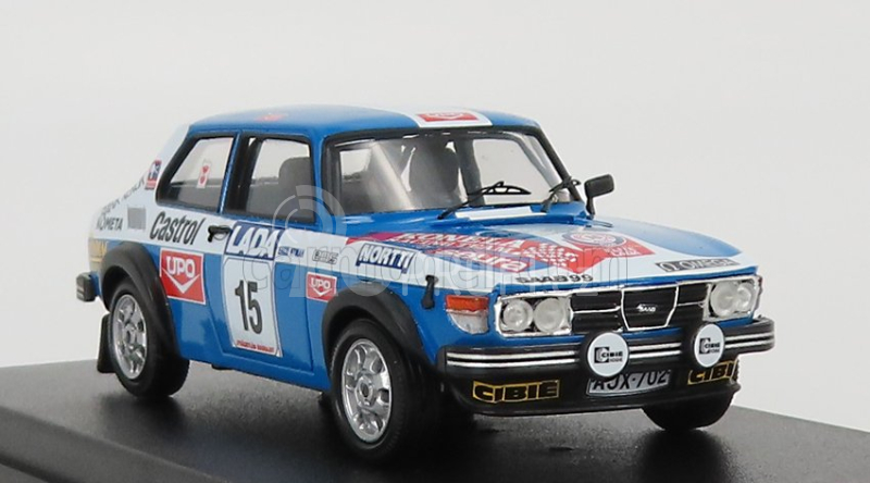 Trofeu Saab 99 Team Konela Racing N 15 Rally 1000 Lakes 1977 T.rainio - E.nyman 1:43 Modrá Bílá