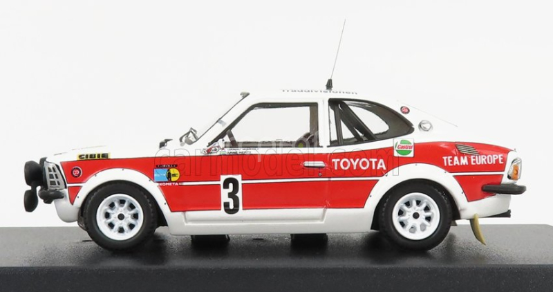 Trofeu Toyota Corolla N 3 Rally Sweden 1971 H.mikkola - A.hertz 1:43 Bílá Červená