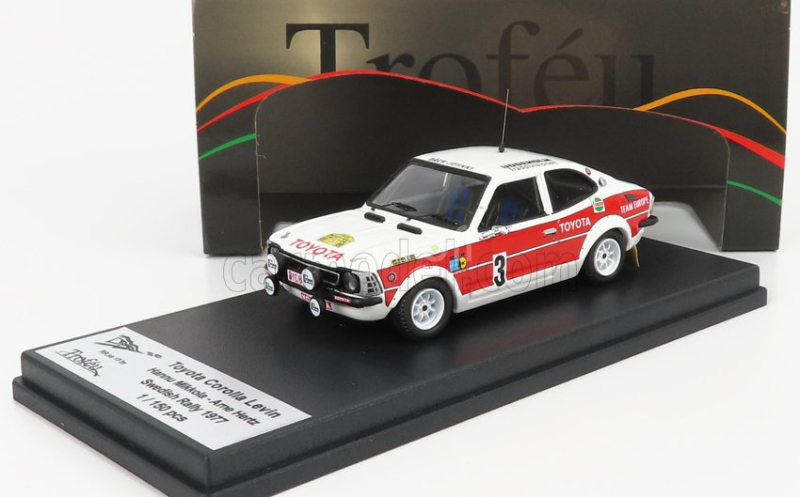 Trofeu Toyota Corolla N 3 Rally Sweden 1971 H.mikkola - A.hertz 1:43 Bílá Červená