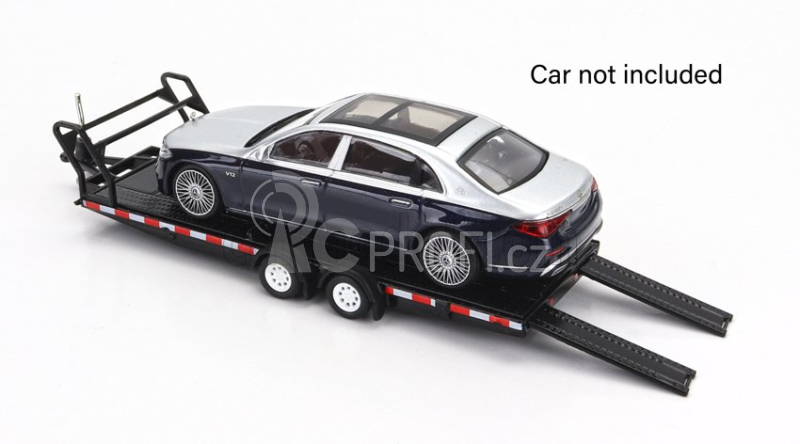 Truescale Accessories Carrello Trasporto Auto 2-assi - Car Transporter Trailer - Car Not Included 1:64 Black