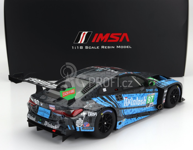 Truescale BMW 4-series M4 Gt3 Team Turner Motorsport N 97 2nd Imsa Gtd Class Laguna Seca 2023 B.auberlen - J.edwards - B.spengler - C.hull 1:18 Modrá Černá