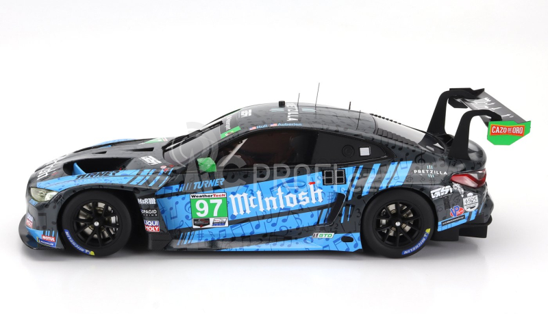 Truescale BMW 4-series M4 Gt3 Team Turner Motorsport N 97 2nd Imsa Gtd Class Laguna Seca 2023 B.auberlen - J.edwards - B.spengler - C.hull 1:18 Modrá Černá