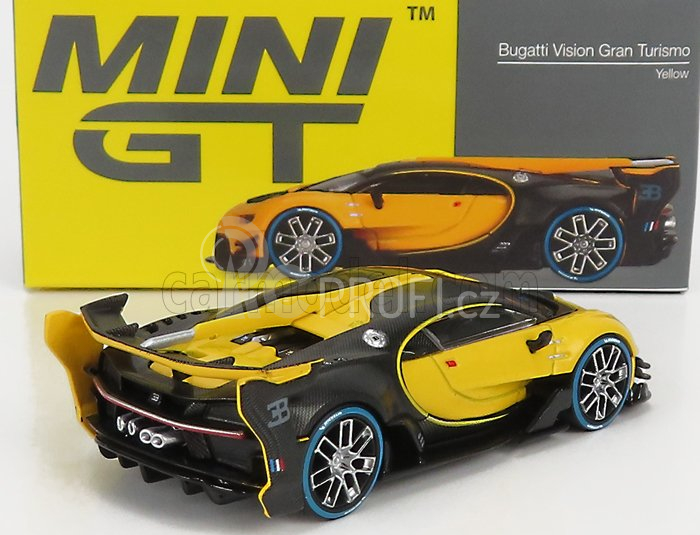Truescale Bugatti Vision Gran Turismo N 16 Concept 2018 1:64 Žlutý Uhlík