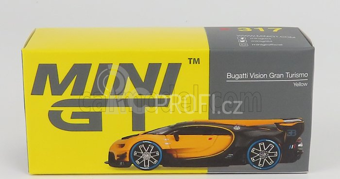 Truescale Bugatti Vision Gran Turismo N 16 Concept 2018 1:64 Žlutý Uhlík