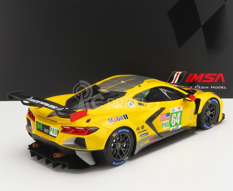 Truescale Chevrolet Corvette C8.r 5.5l V8 Team Corvette Racing N 64 24h Le Mans 2022 T.milner - N.tandy - A.sims 1:18 Žlutá