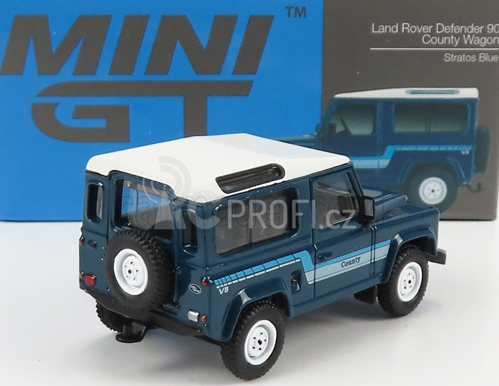 Truescale Land rover Defender 90 Wagon Lhd 1983 1:64 Stratos Blue